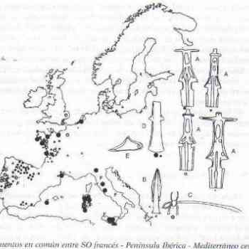 Elementos comunes entre el SO francés, Iberia, y Mediterráneo Central, finales del bronce y principios del hierro.