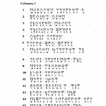 Transliteración hebrea Botorrita III Inicio y I Columna