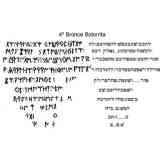 Click para ampliar. Pulsa en el nombre para ver la ficha. 4º Bronce Botorrita, Transliteración hebrea de su anverso.
