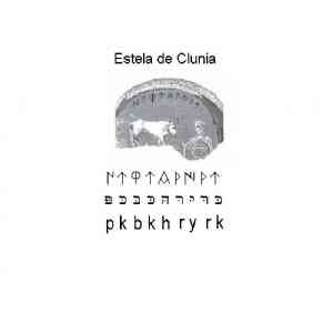 Estela de Clunia, Transliteración hebrea.