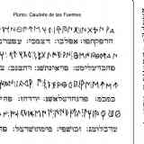 Click para ampliar. Transliteración hebrea plomo Caudete de las Fuentes, Los Villares,