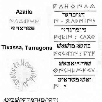 Click para ampliar. Pulsa en el nombre para ver la ficha. Lápida de Fraga y otras inscripciones
Transliteración hebrea.