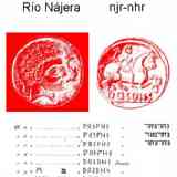 Río Nájera, Transliteración numismática calcos Celestino Pujol.