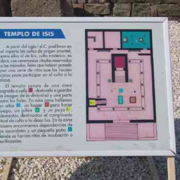 Click para ampliar. Pulsa en el nombre para ver la ficha. Vista del  plano del  templo  de  ISIS.- En Baelo Claudia.