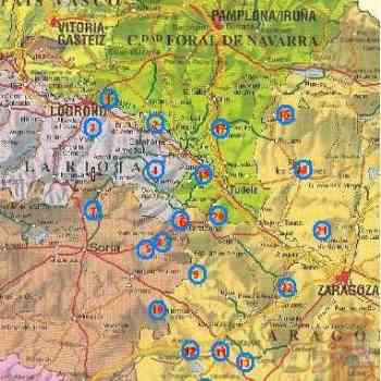 Click para ampliar. Pulsa en el nombre para ver la ficha. Posiciones calculadas de las listas de vascones y vardulos de Ptolomeo.