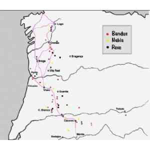 Dispersión de los cultos a Bandua, Reve y Nabia