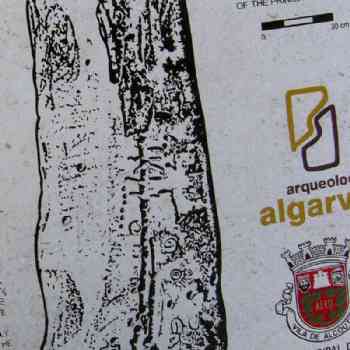 Click para ampliar. Pulsa en el nombre para ver la ficha. Menhires de Lavajos (Alcoutim PT): calco de los grabados.