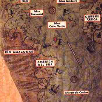 Click para ampliar. Pulsa en el nombre para ver la ficha. AMERICA DEL SUR - MAPA DE PIRI REIS - 1458