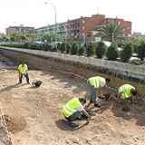 Click para ampliar. Mérida: restos de cloaca y tumbas junto a la Casa del Mitreo