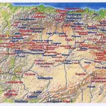Click para ampliar. Pulsa en el nombre para ver la ficha. Topónimos célticos en la meseta norte