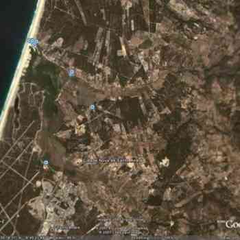 Click para ampliar. Pulsa en el nombre para ver la ficha. Ruinas romanas de Miróbriga (Santiago do Cacém PT). Imagen satélite de su entorno..