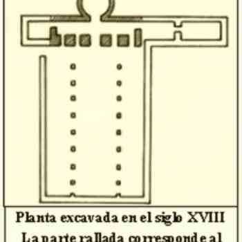 Click para ampliar. Pulsa en el nombre para ver la ficha. Basílica de Cabeza de Griego. Planta según Cornide