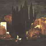 Click para ampliar. Isla de los muertos imaginada por Arnold Böcklin. Musée d’Orsay. Paris