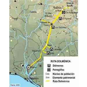 Click para ampliar. Pulsa en el nombre para ver la ficha. Ruta Dolménica de Huelva
