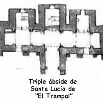 Click para ampliar. Pulsa en el nombre para ver la ficha. Plano de la ermita visigoda de El Trampal