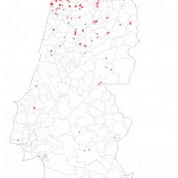 Mapa dos Topónimos Suevos em Portugal