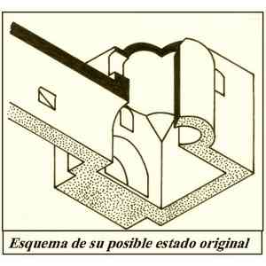 Click para ampliar. Pulsa en el nombre para ver la ficha. Baptisterio de Gabia Grande. Esquema de su posible estructura original