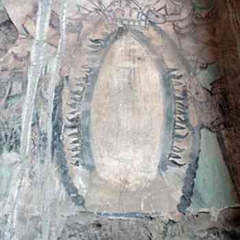 Click para ampliar. Pulsa en el nombre para ver la ficha. Olmos de Pisuerga, altar pintado, 1. 01 vista general