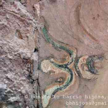 Click para ampliar. Pulsa en el nombre para ver la ficha. Olmos de Pisuerga, altar pintado, 2. 07 detalle de la orla