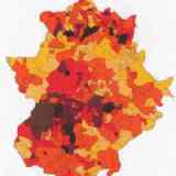 Click para ampliar. Densidad de población en Extremadura (2004)