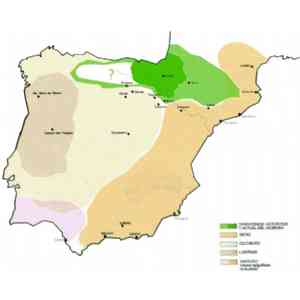 Click para ampliar. Pulsa en el nombre para ver la ficha. Mapa de las lenguas habladas en Hispania en época
